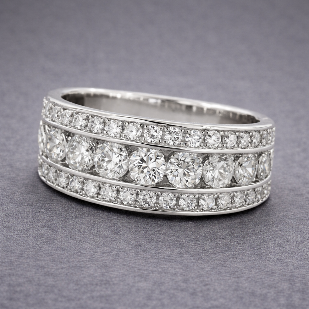 Tijdloze Zilveren Diamanten Jubileumring