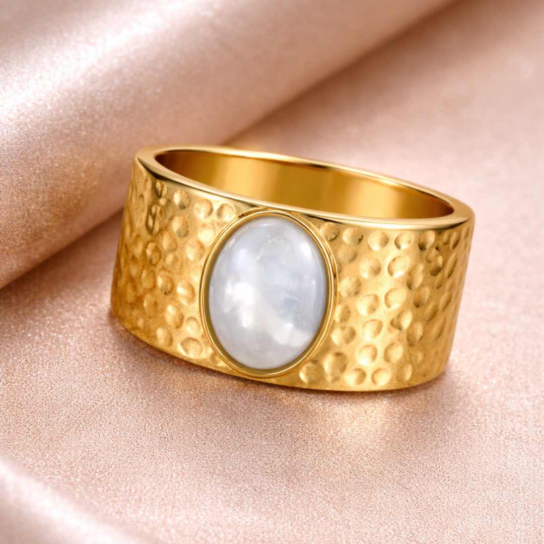 Vintage Gouden Maansteen Ring