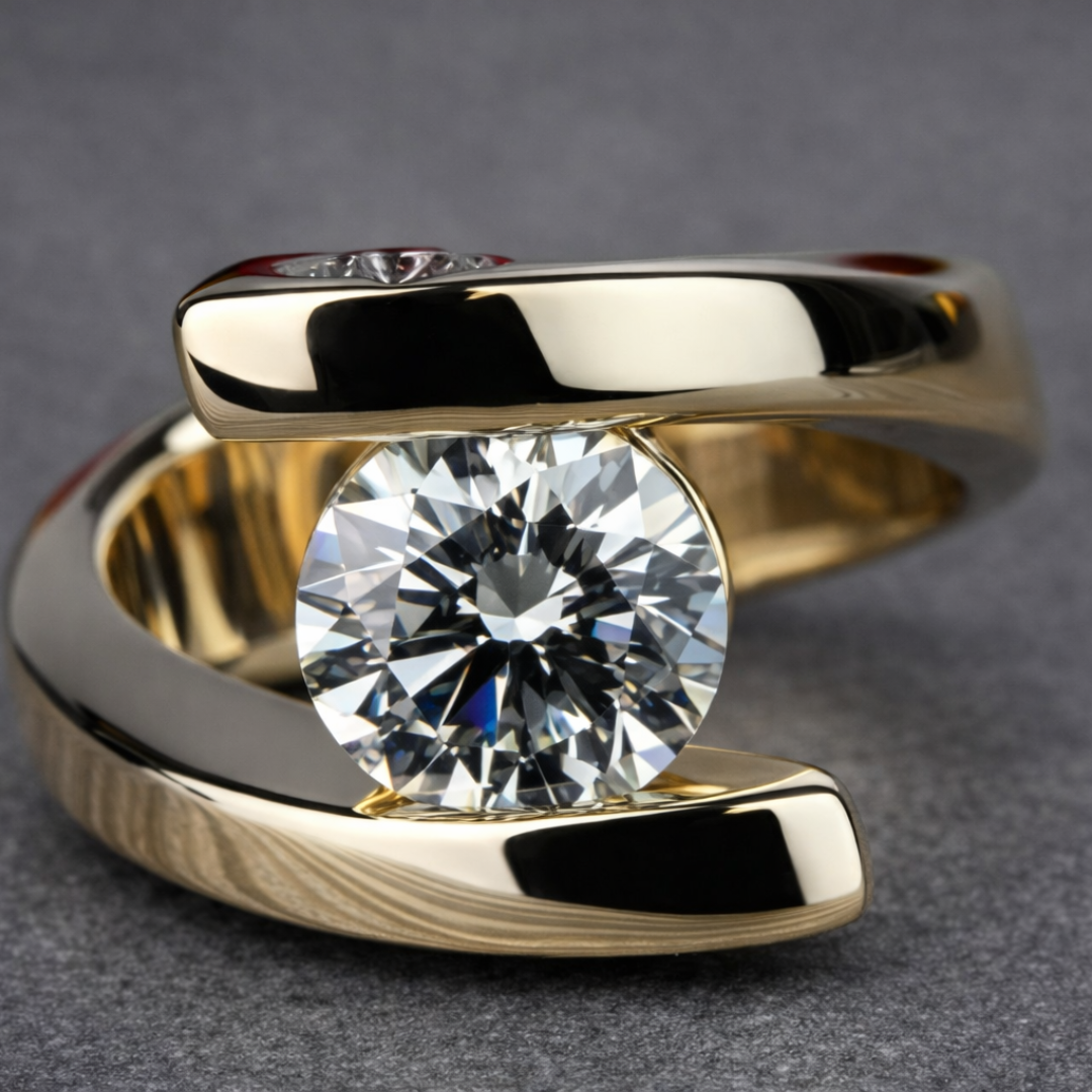 Klassieke Gouden Bypass Diamanten Ring