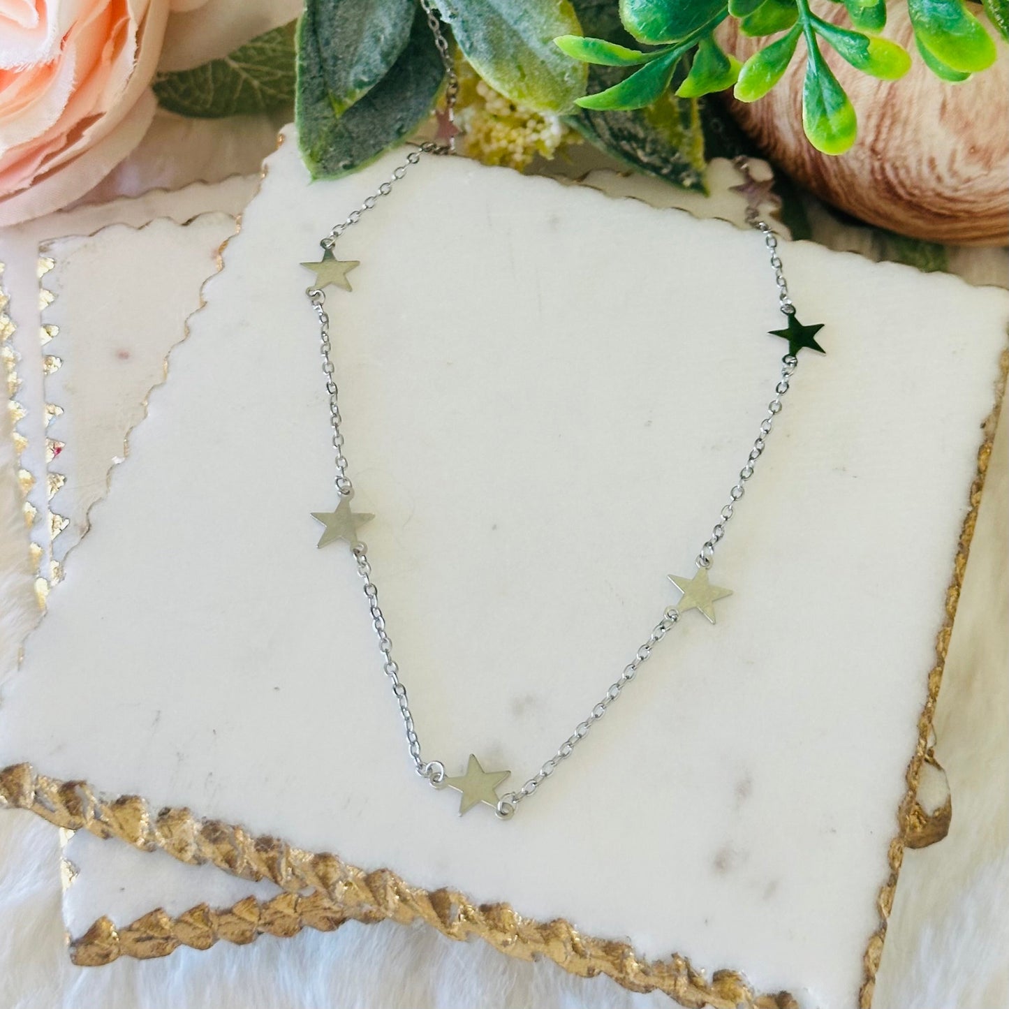 Stella Dainty Ster Pendant Choker Ketting - Goud of Zilver