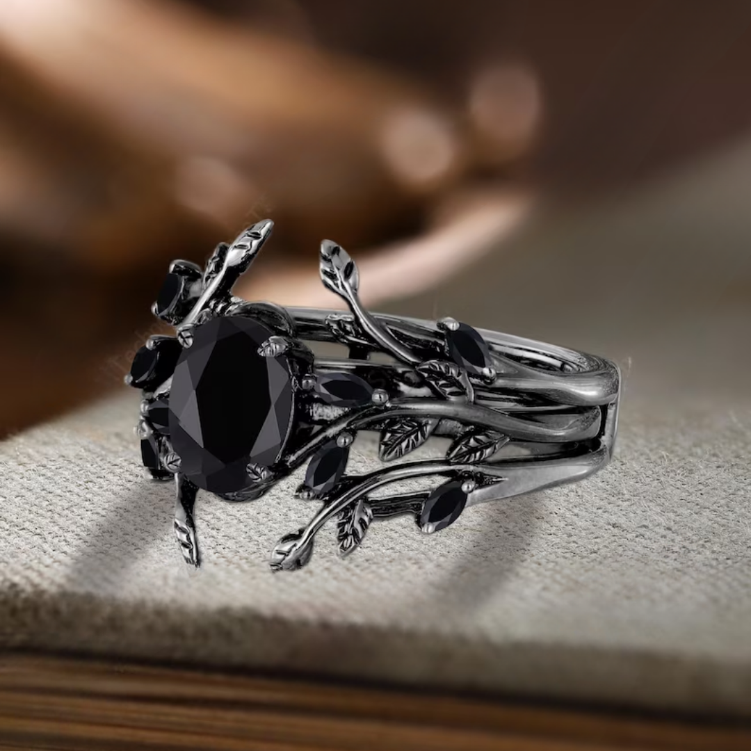 Zwarte Onyx Wijnstatement Ring