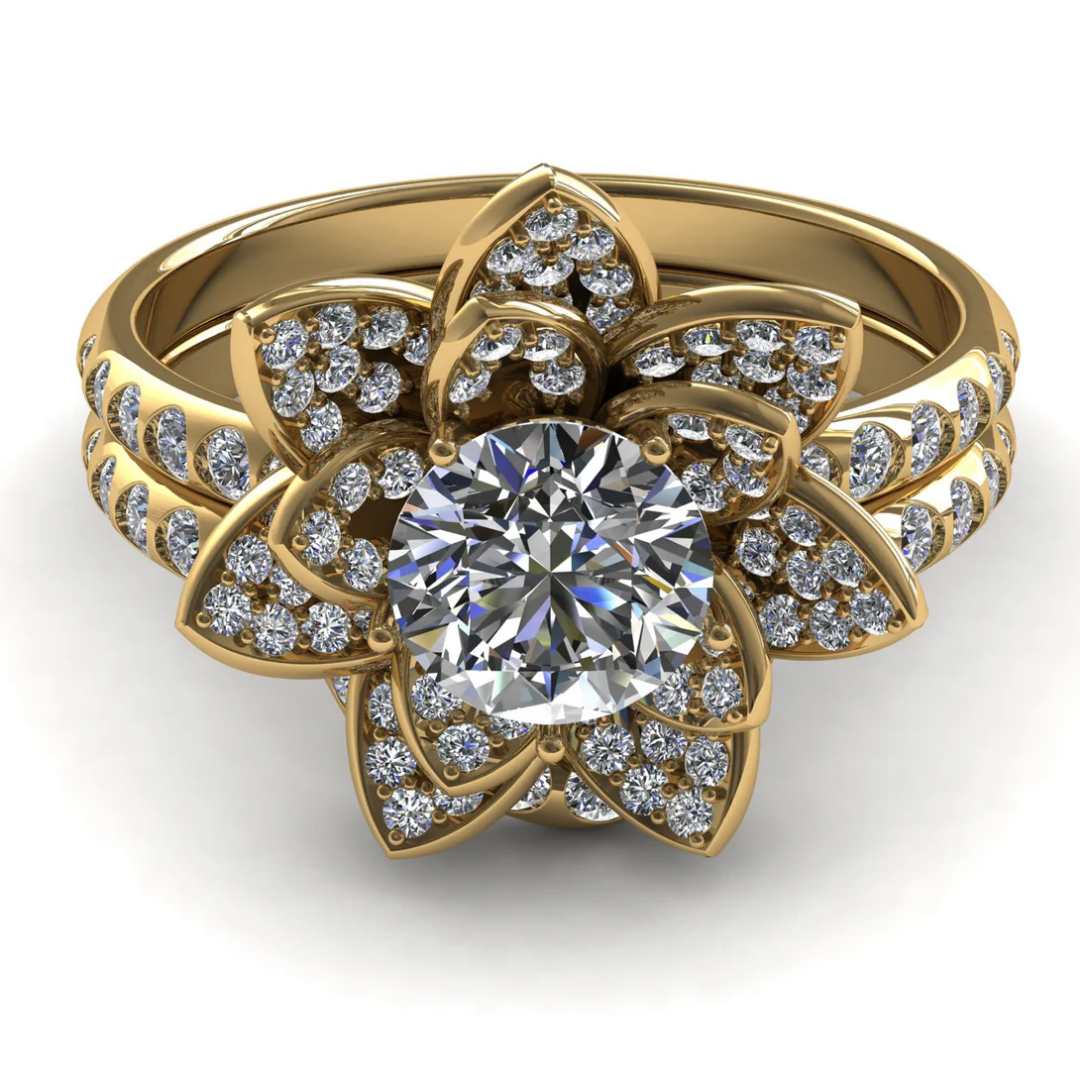 Luxe Bloemrijke Diamanten Ring