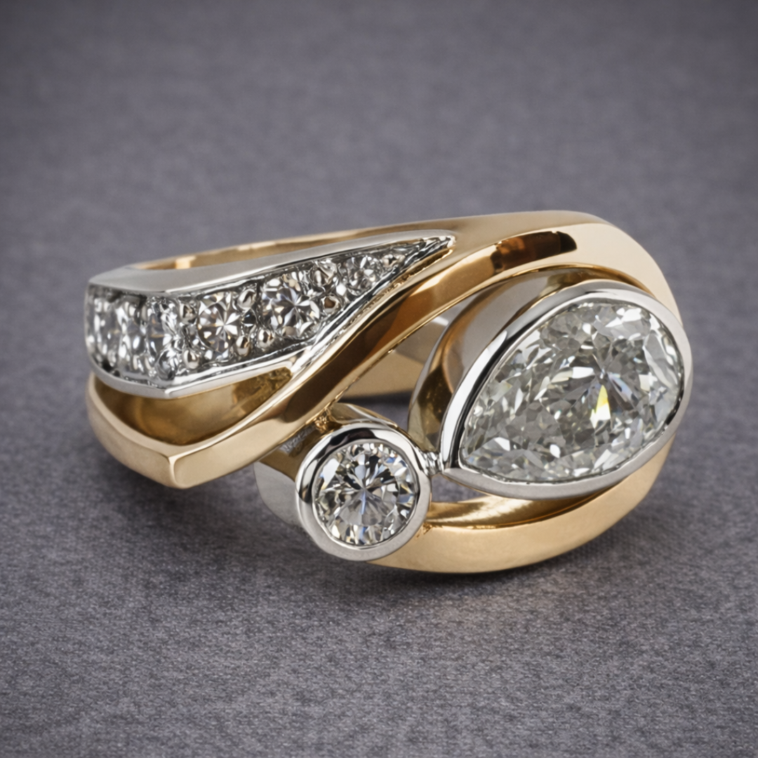 Klassieke Twee-Tonige Diamanten Ring