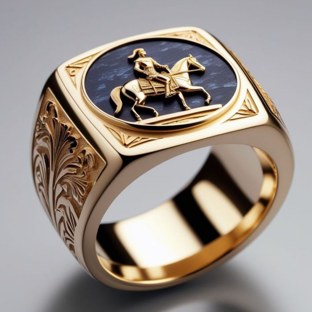 Vintage Paarden Crest Zegelring