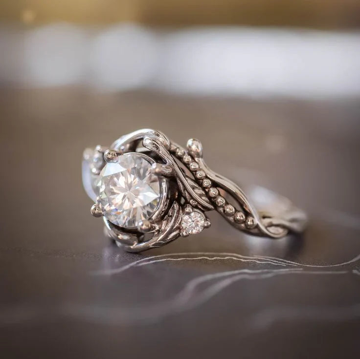 Elegante Zilveren Tak Zirconia Ring