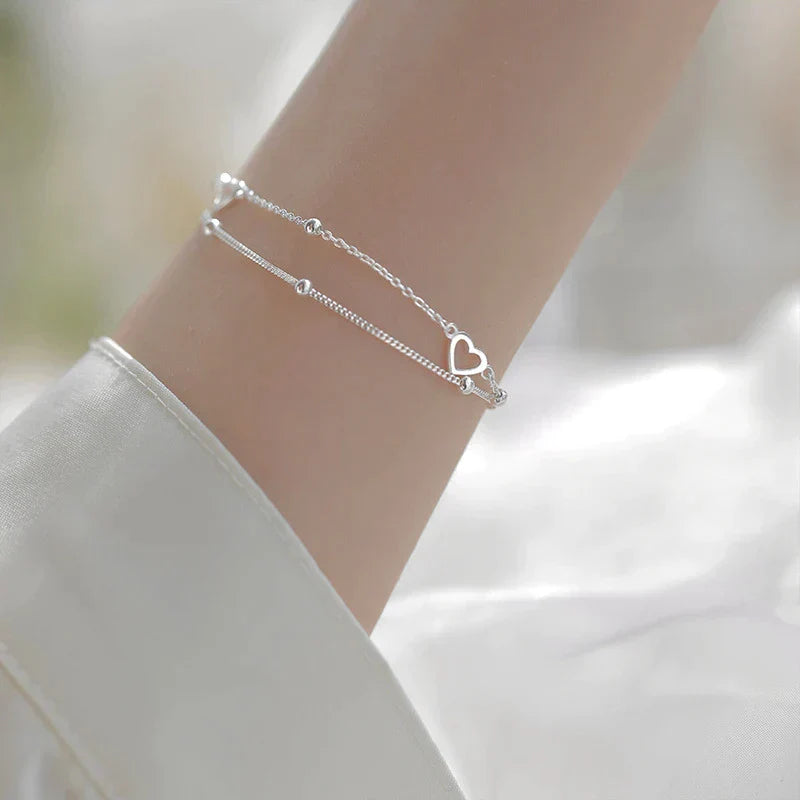 Verstelbare Hart Armband in Zilver