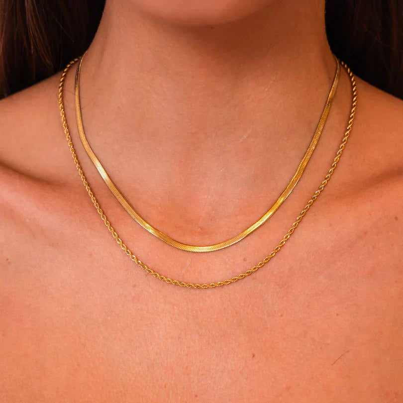 Gouden Lelie Laagjes Ketting