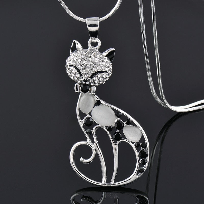 Katten van Liefde Hanger in Sterling Zilver en Zirkonia Belegd