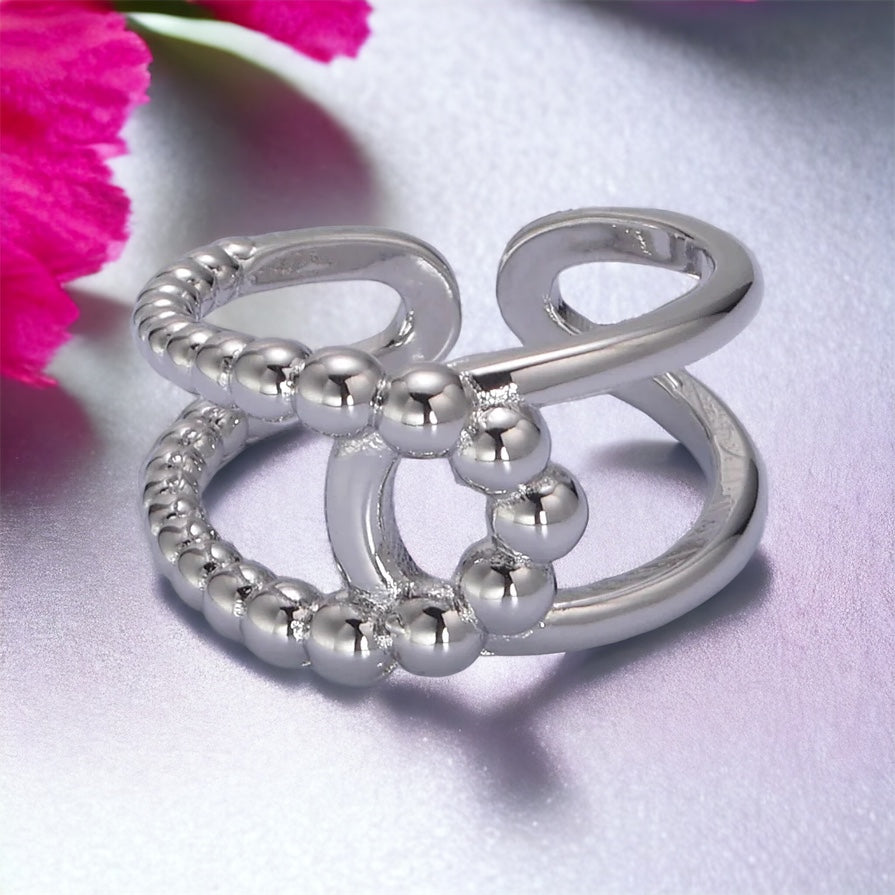 Vittoria Twist Dubbele Band Ring - Goud of Zilver