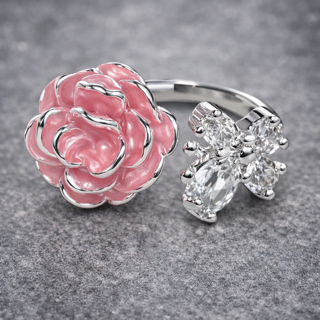 Bloem Zilveren Vintage Ring