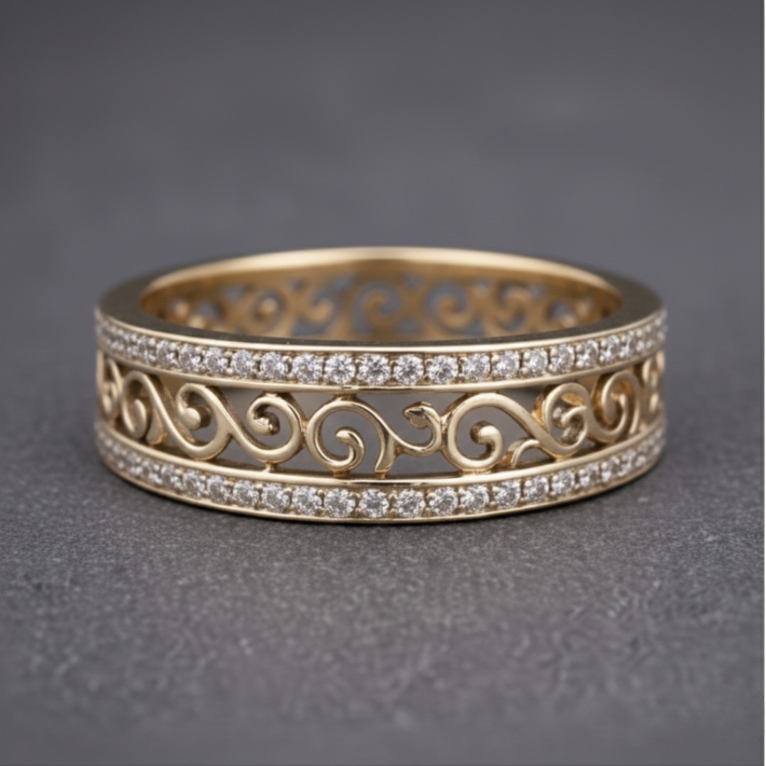 Pavé Edge Gouden Luxe Ring