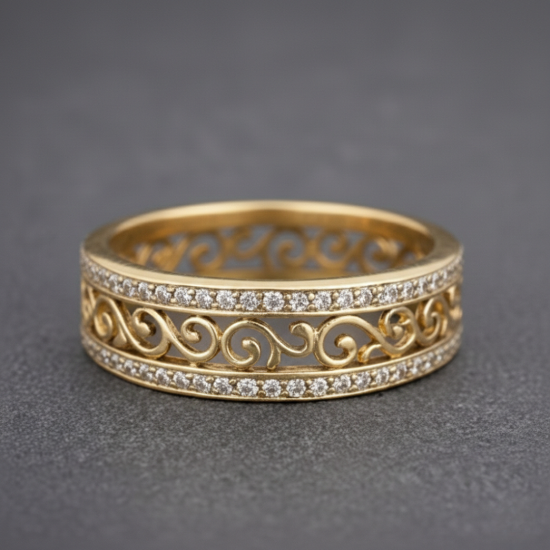 Gegraveerde Erfgoed Gouden Ring