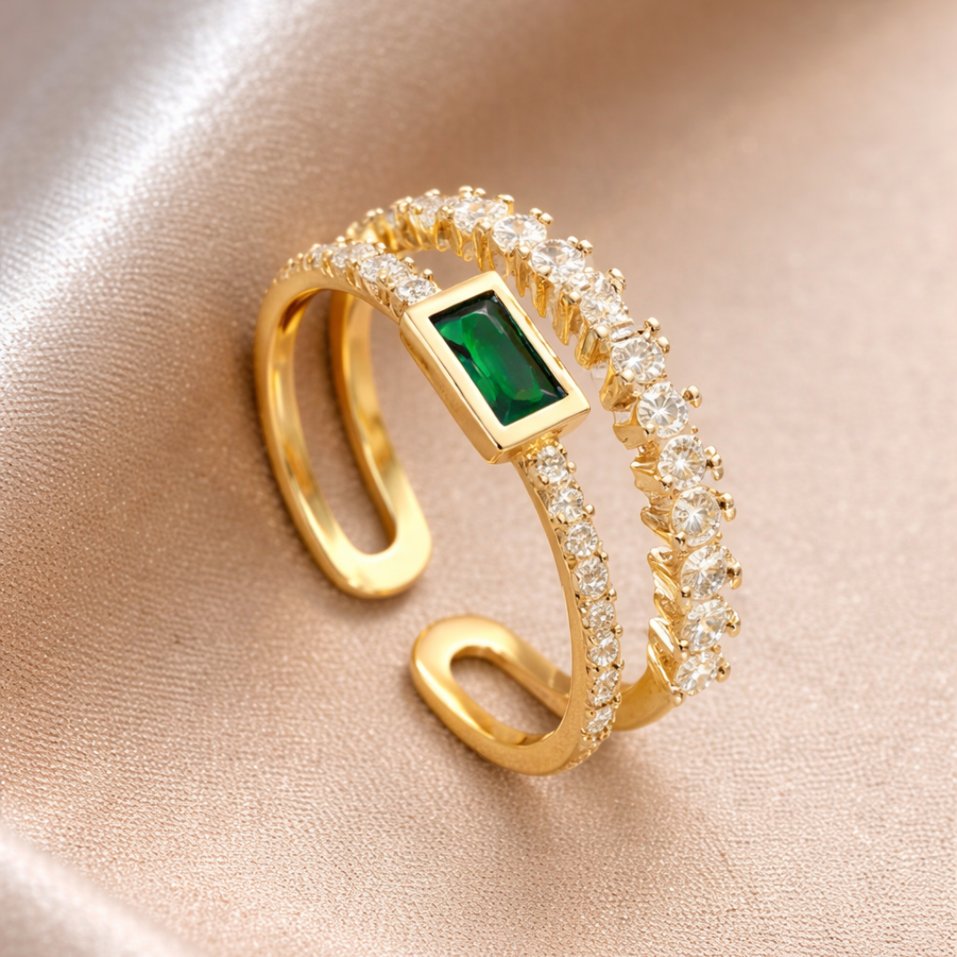 Exotische Smaragd Gouden Ring