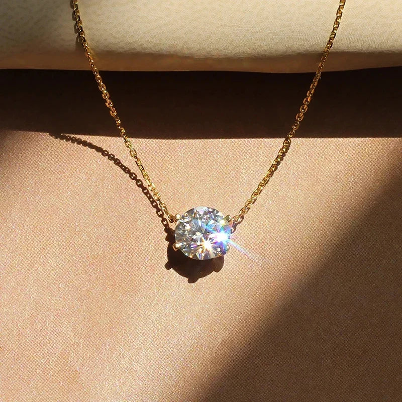 Elegante solitair ketting met kristal