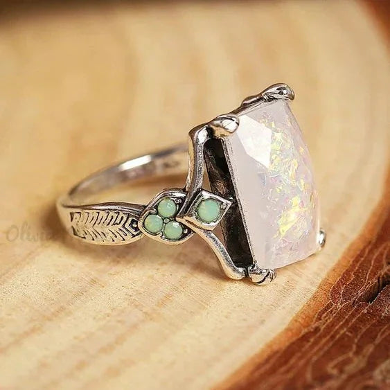Zilveren Opal Glow Vintage Ring