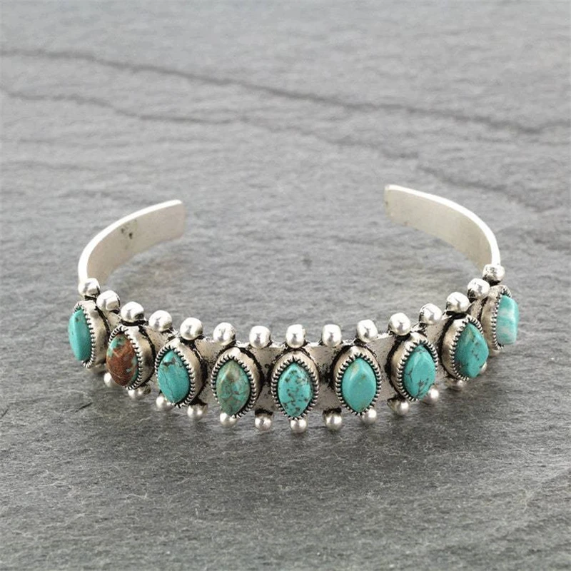 Vintage Turquoise Steen Armband