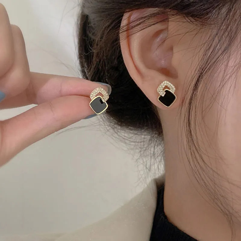 Vintage Onyx Gouden Oorbellen