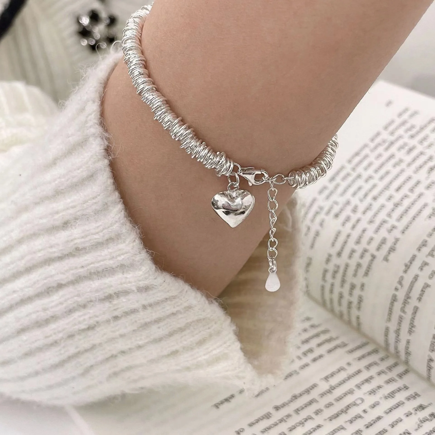 Elegante Zilveren Hart Armband
