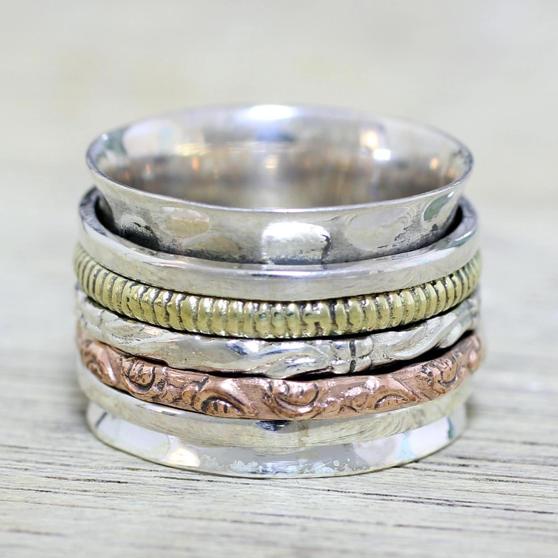Vintage Gouden & Zilveren Rozenring