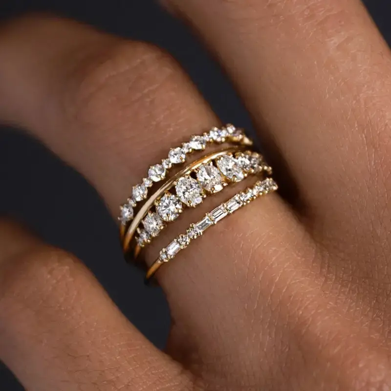 Vintage Elegante Zirconia Ring Set