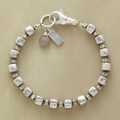 Vintage Zilveren Cubic Kralen Armband