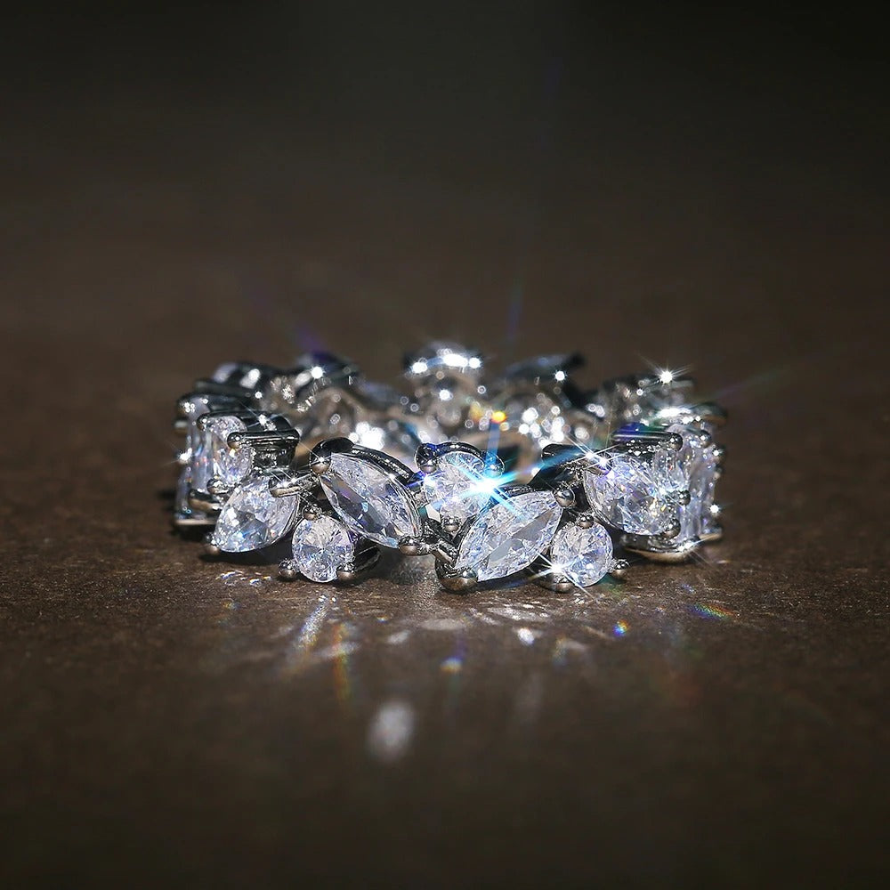 Vintage Marquise & Ronde Diamanten Eternity Ring