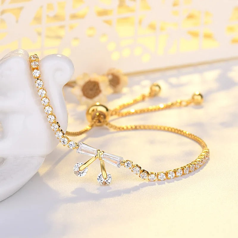 Vintage Gouden Sprankelende Kristallen Strik Verstelbare Armband