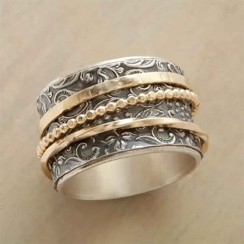 Vintage Barok Patroon Spinner Ring
