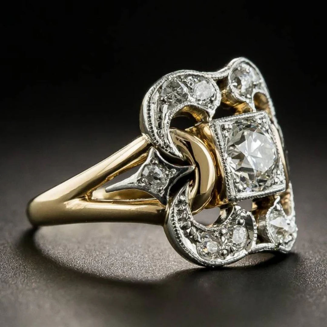 Vintage Zirconia Gouden Ring