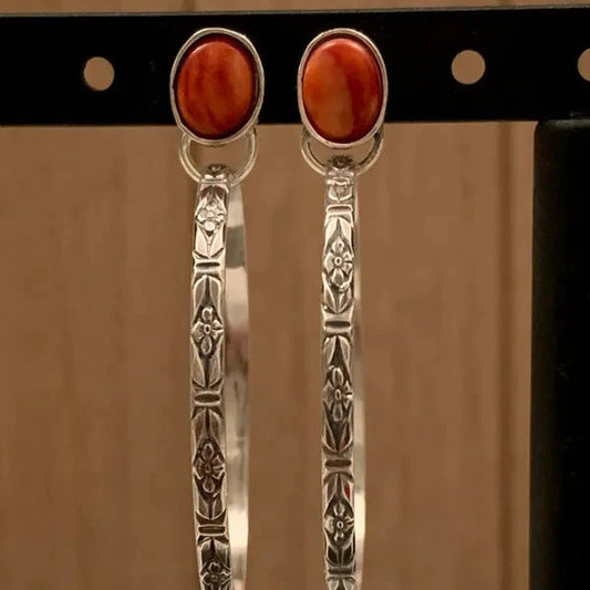 Boho Vintage Onyx Oorbellen