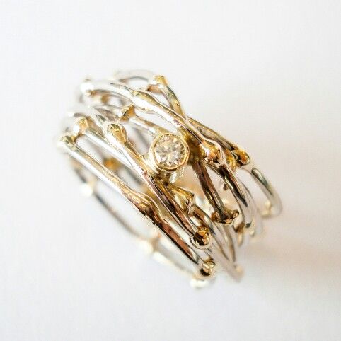 Meervoudige fijne glanzende vintage ring