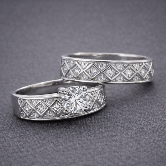 Tijdloze Zilveren Diamanten Trouwring
