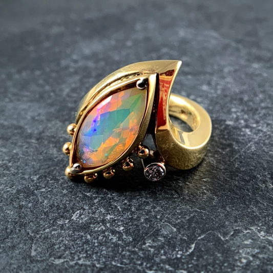 Vintage Opal Twist Ring