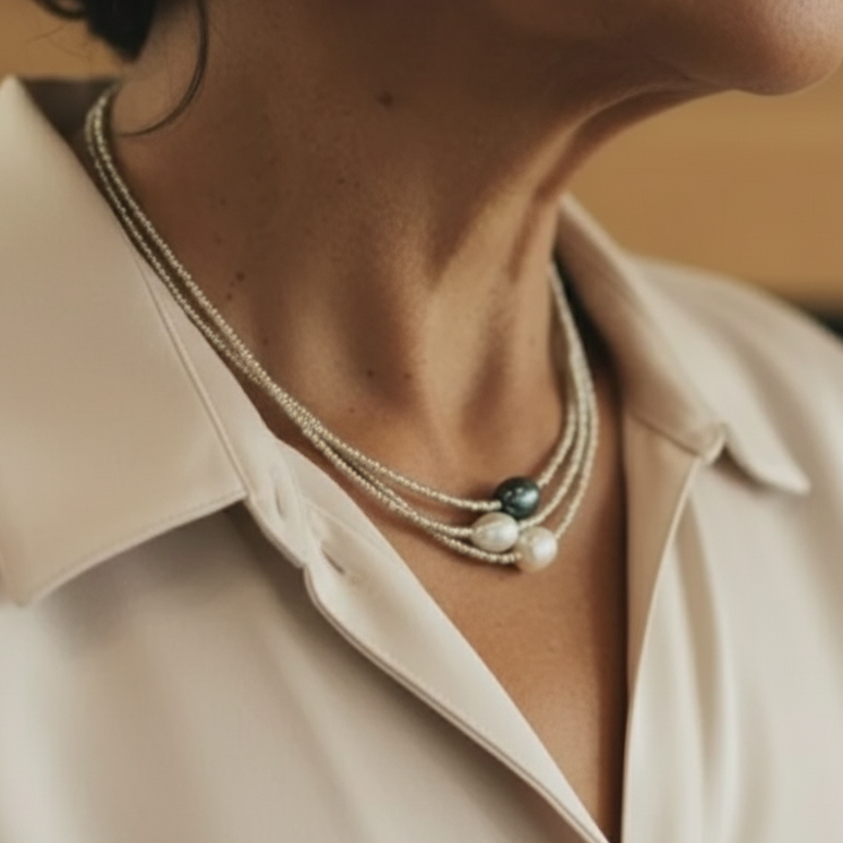 Vintage Zoetwaterparel Ketting