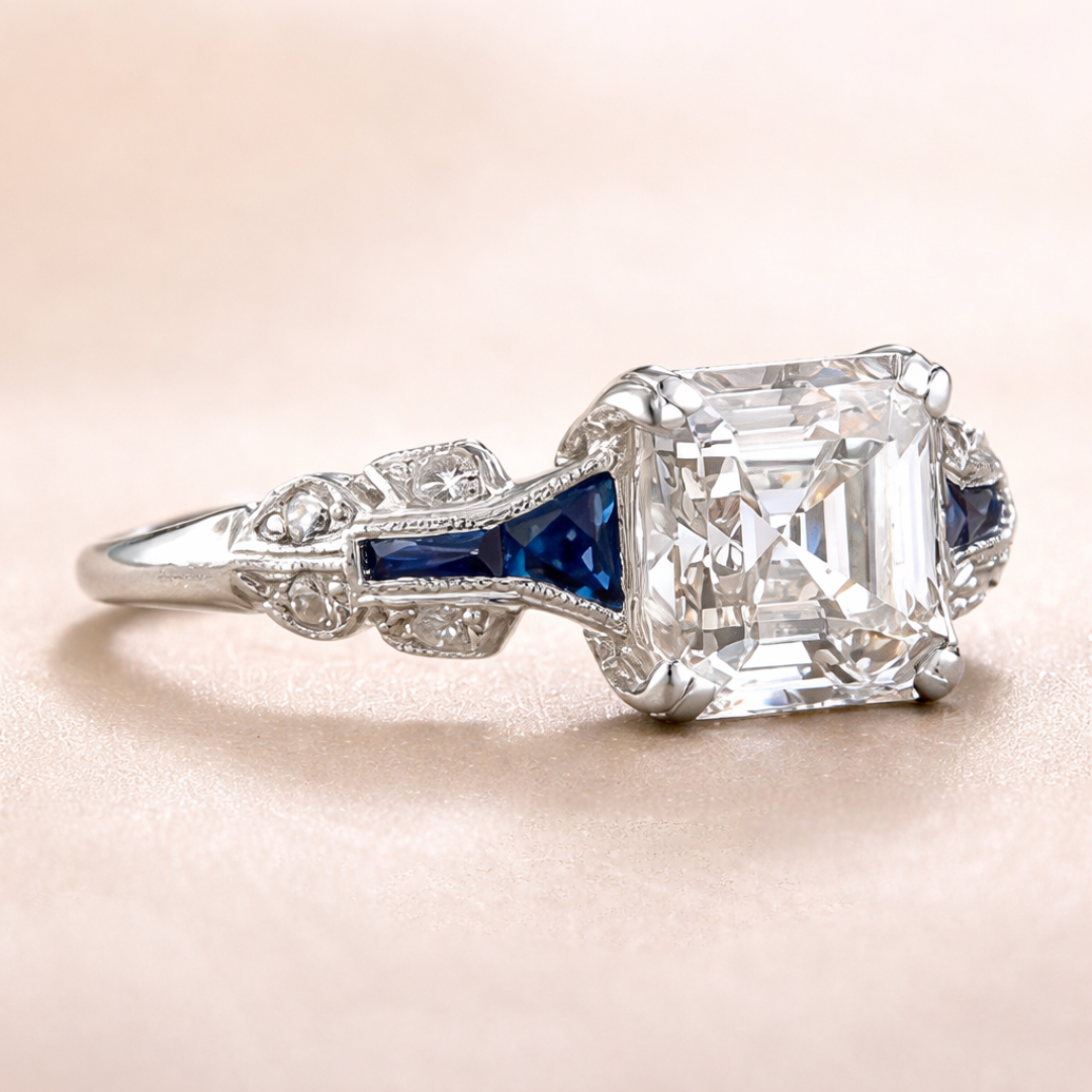 Vintage Koninklijk Blauwe Erfstuk Ring