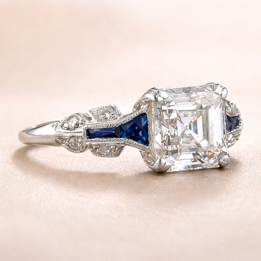 Vintage Koninklijk Blauwe Erfstuk Ring