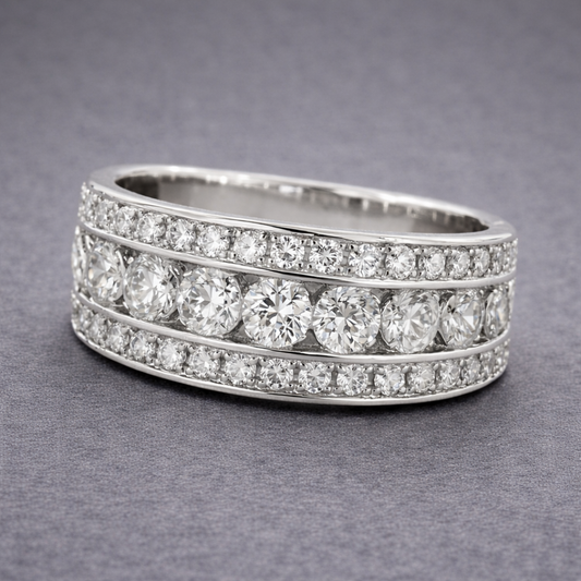 Tijdloze Zilveren Diamanten Jubileumring
