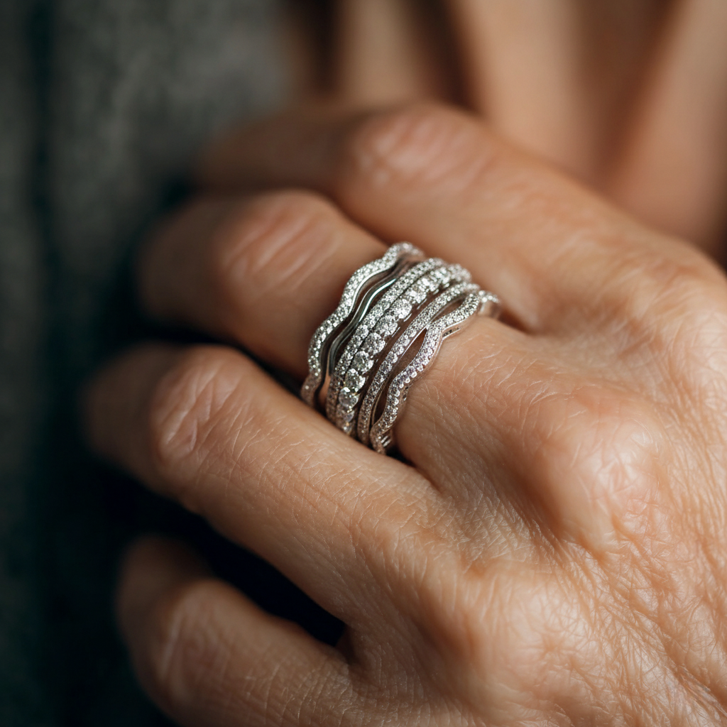 Vintage Gelaagde Zirkonia Ring