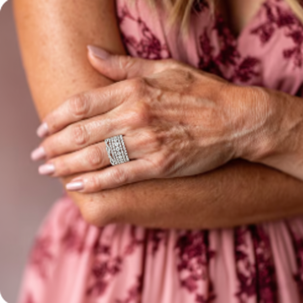 Vintage Gelaagde Zirkonia Ring