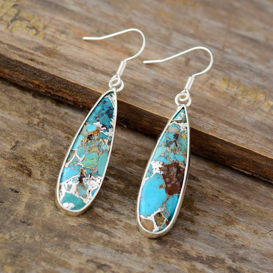 Chique Turquoise Druppel Oorbellen