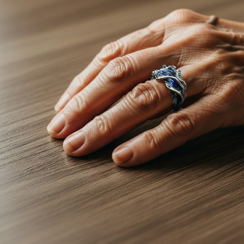 Vintage Gouden Ocean Golvende Ring
