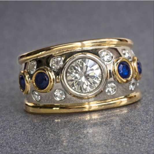 Vintage Gouden Ovale Steenring