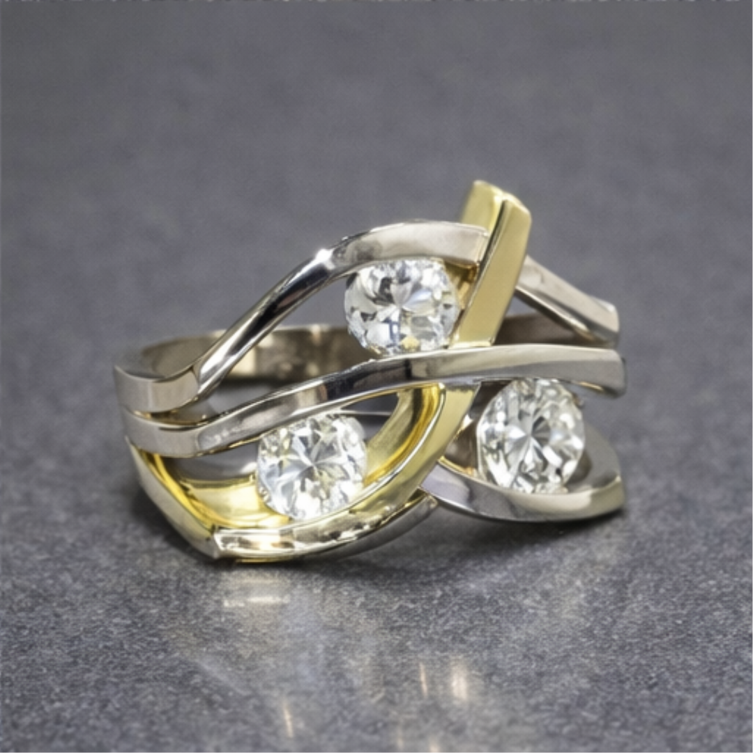 Gesplitste Band Diamant Accent Ring