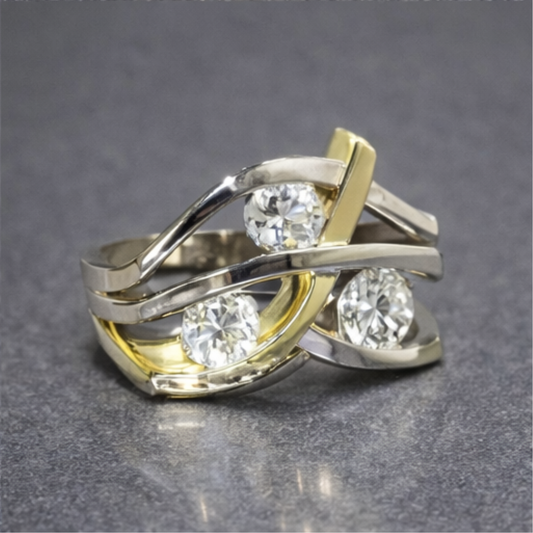 Gesplitste Band Diamant Accent Ring