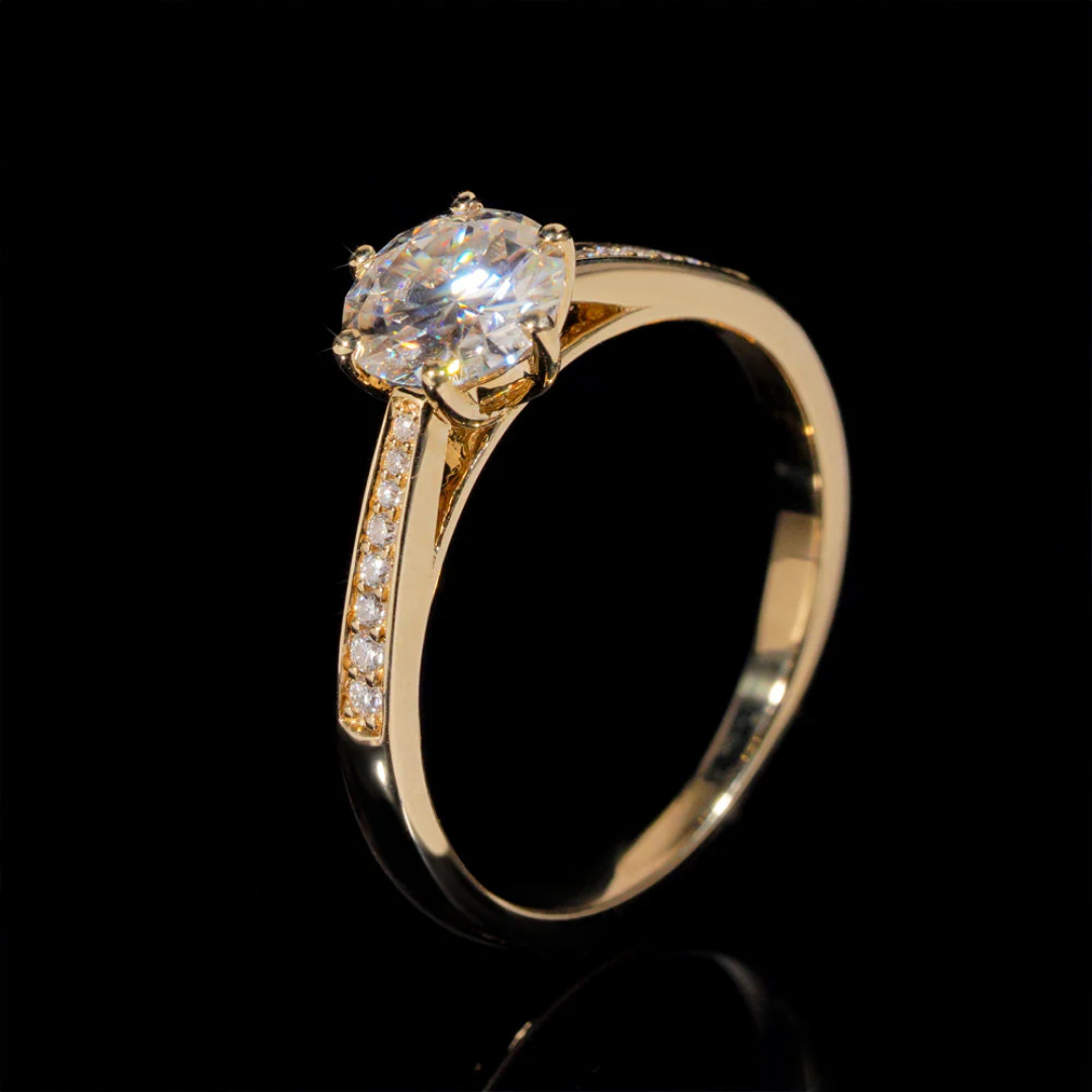 Gouden Diamant Solitaire Ring