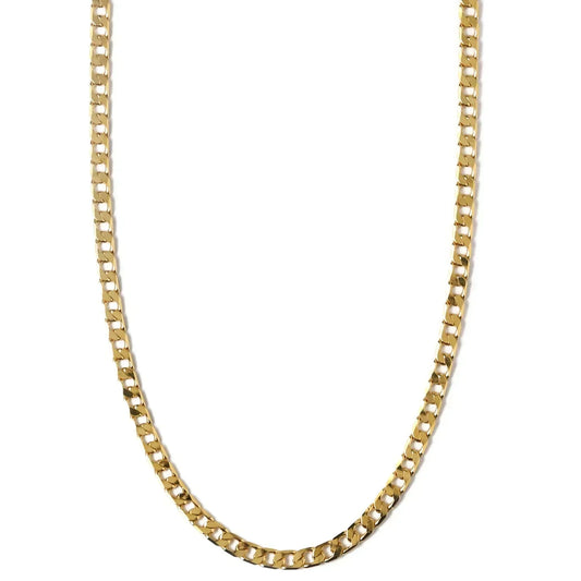 Platte Schakel Ketting | Goud