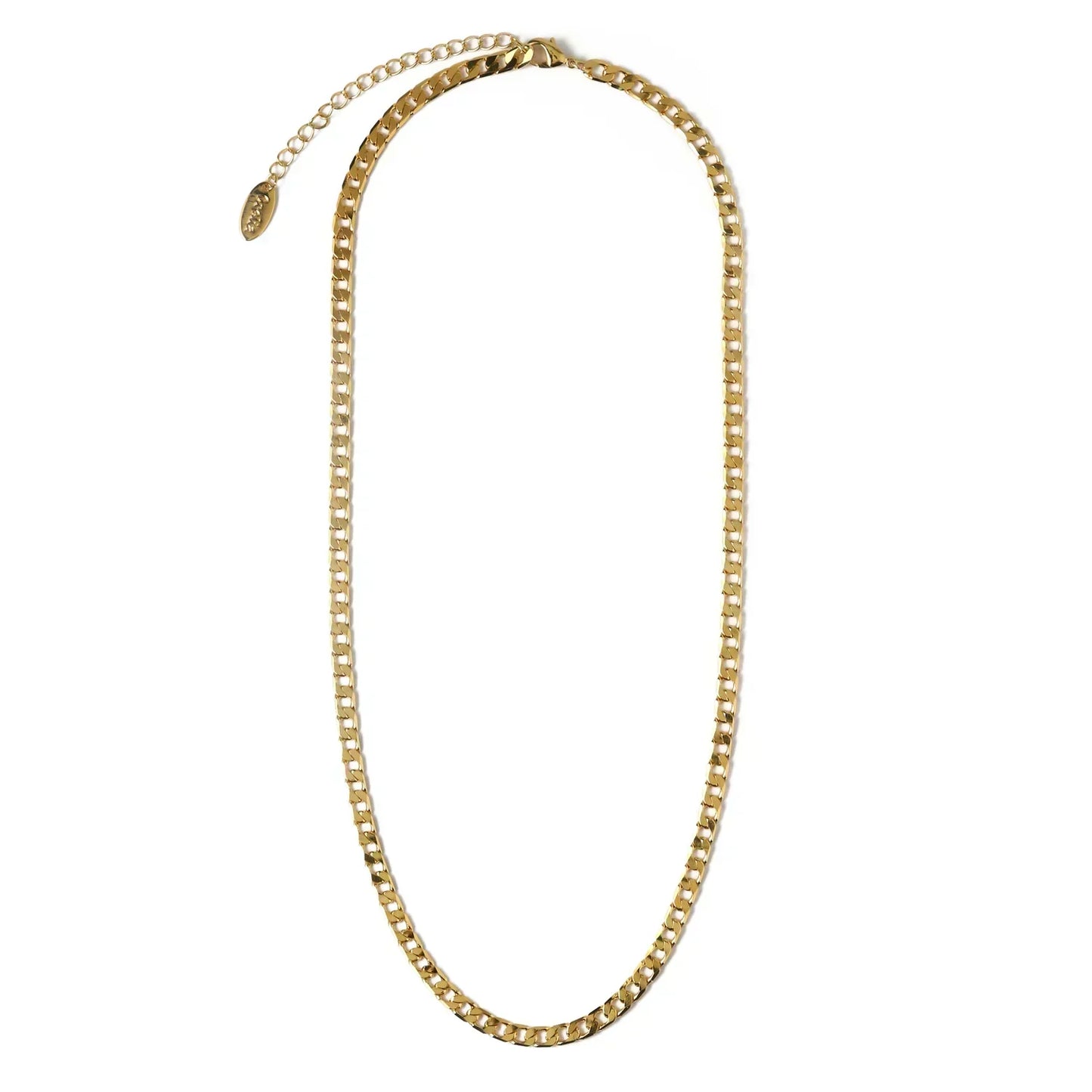 Platte Schakel Ketting | Goud