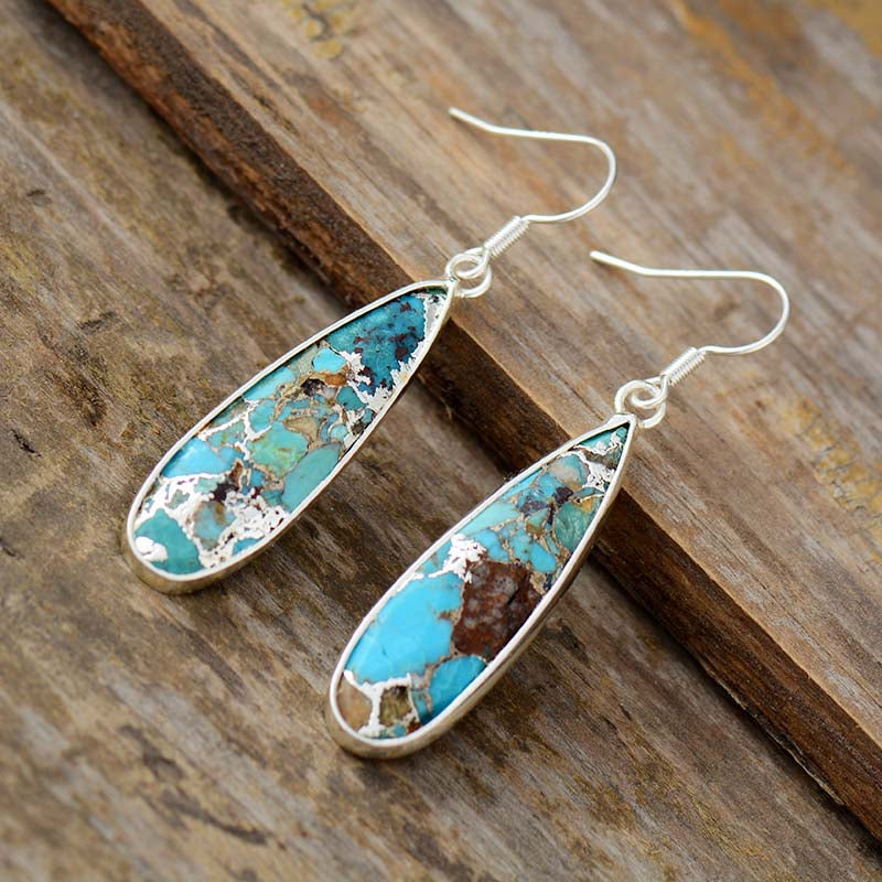Chique Turquoise Druppel Oorbellen