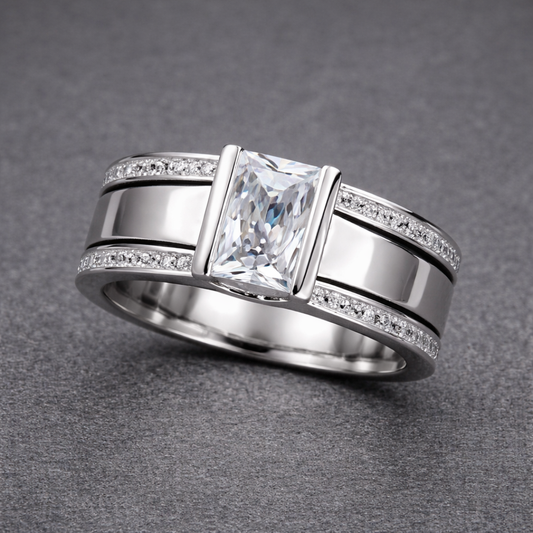 Verfijnde Zilveren Statement Ring