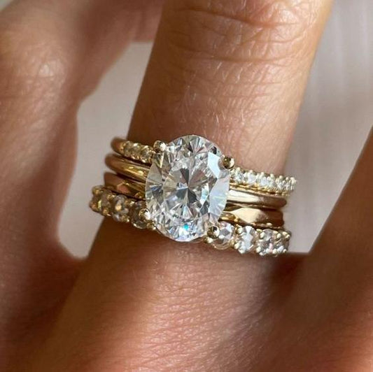 Vintage Zirkonia Heldere Ring Set